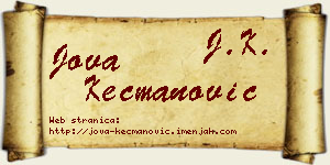 Jova Kecmanović vizit kartica